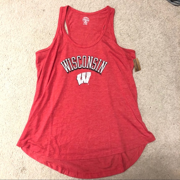 Rivalry Threads Tops - NEW University of Wisconsin Madison Red Tank Top